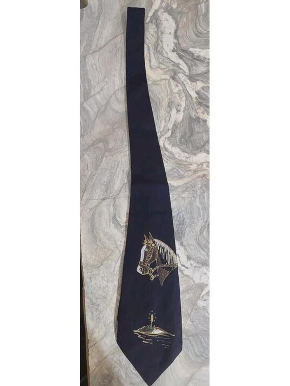 Vintage Towncraft DeLuxe Cravat Horse Tie Made in USA Retro 40s 50s